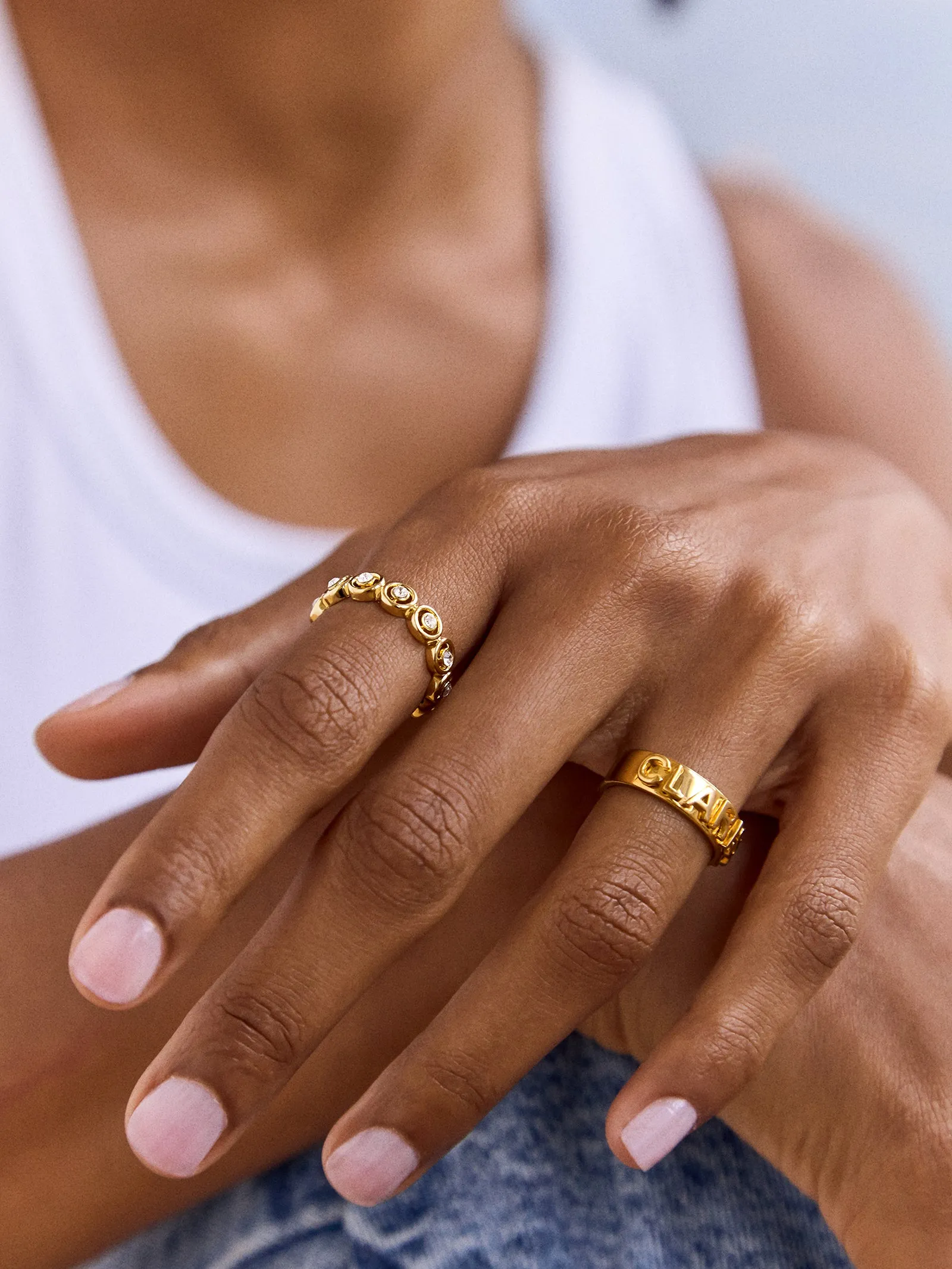 18K Gold Custom Block Ring - 18K Gold sold by BaubleBar product image thumbnail 2