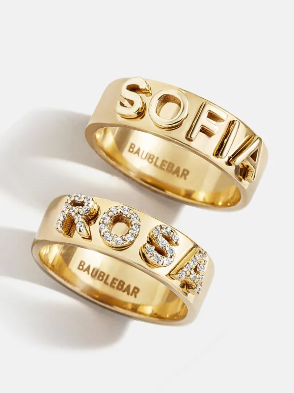 18K Gold Custom Block Ring - 18K Gold sold by BaubleBar