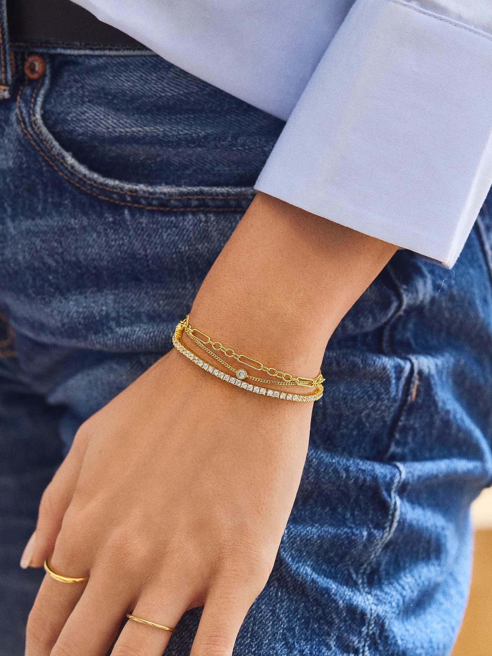 Zora 18K Gold Layered Bracelet - Zora 18K Gold Layered Bracelet sold by BaubleBar product image thumbnail 2