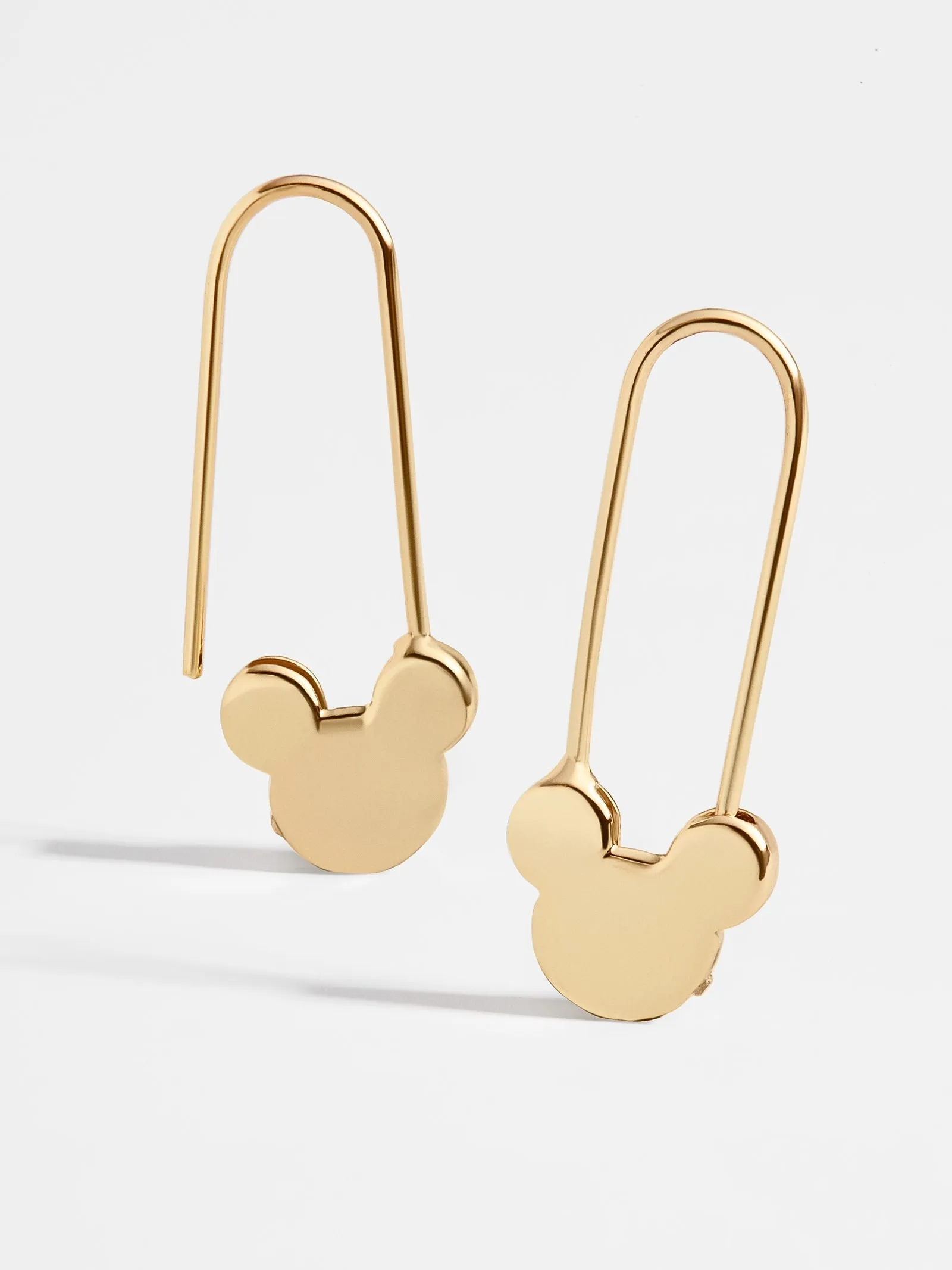 Mickey Mouse Disney 18K Gold Sterling Silver Safety Pin Earrings - Gold sold by BaubleBar product image thumbnail 3