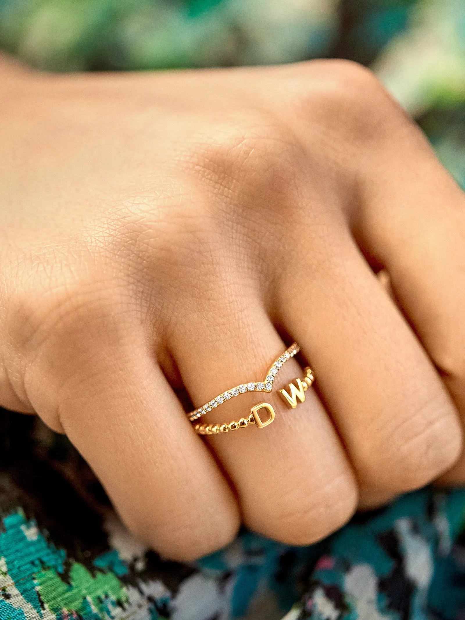 14K Gold Custom Initial Ring - Gold sold by BaubleBar product image thumbnail 2