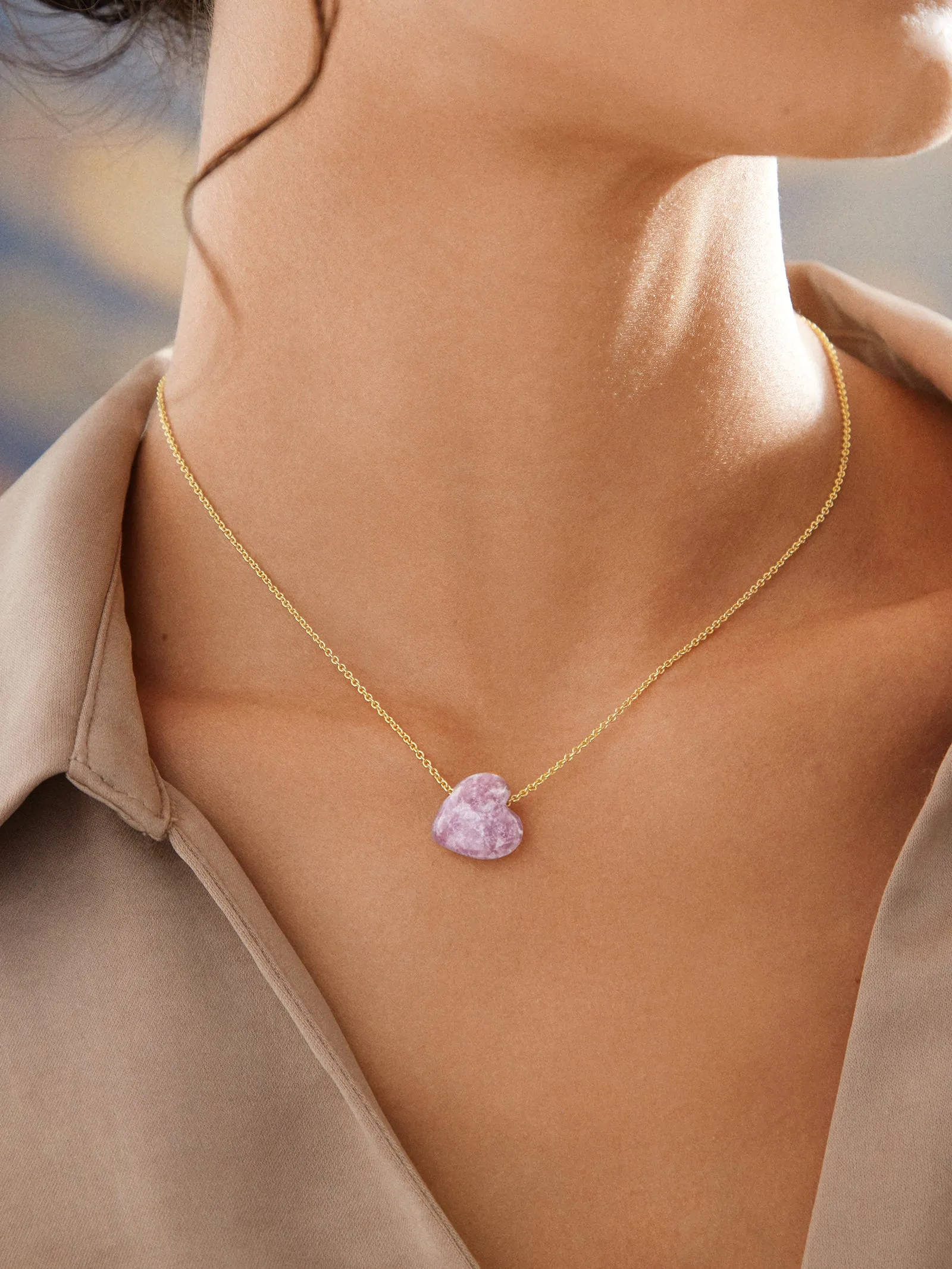 Juno Pink Lepidolite Necklace - Pink Lepidolite Stone sold by BaubleBar product image thumbnail 2