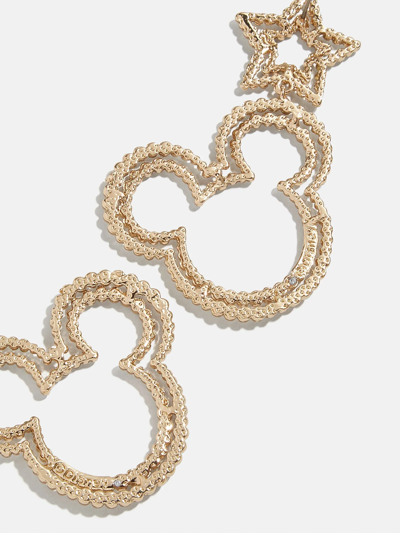 Mickey Mouse Disney Star Outline Drop Earrings - Gold/Pavé sold by BaubleBar product image thumbnail 3