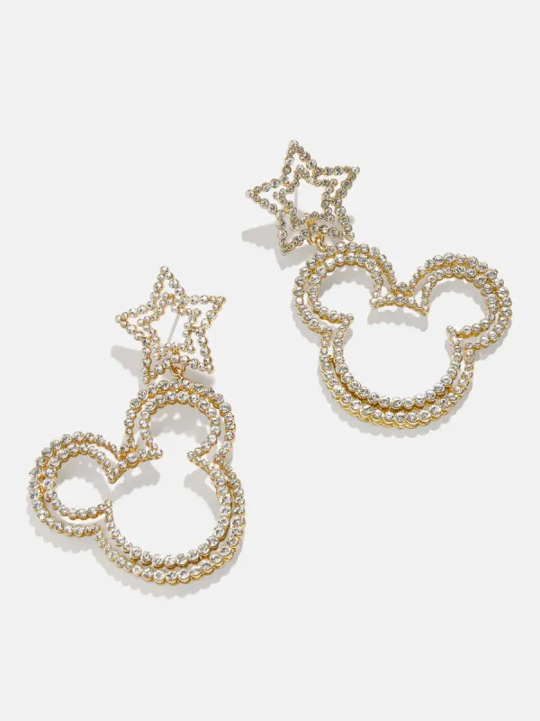 Mickey Mouse Disney Star Outline Drop Earrings - Gold/Pavé sold by BaubleBar