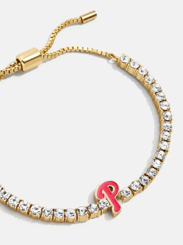 MLB Gold Tennis Bracelet - Philadelphia Phillies sold by BaubleBar