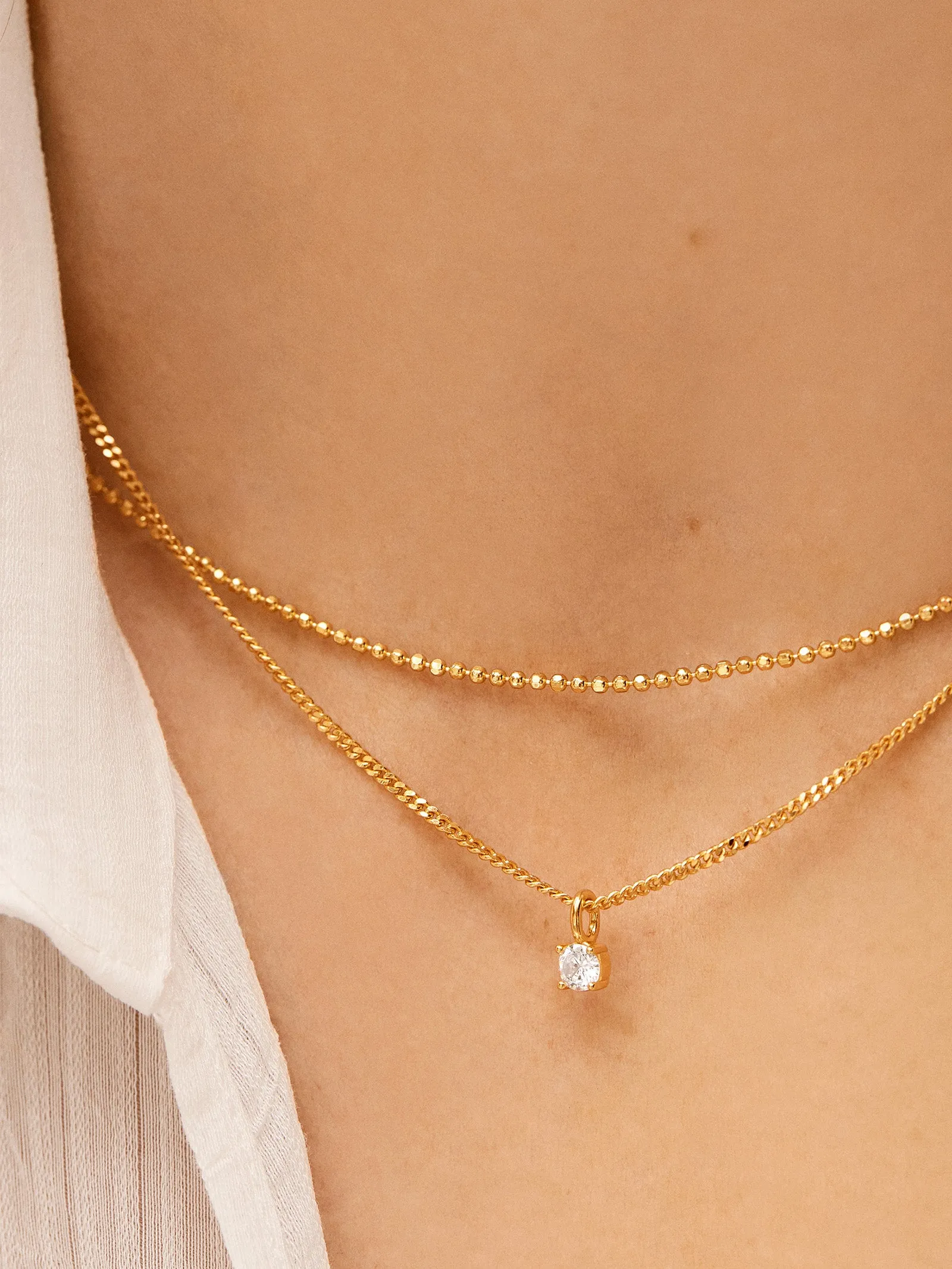 Victoria 18K Gold Necklace - Gold/Pavé sold by BaubleBar product image thumbnail 4