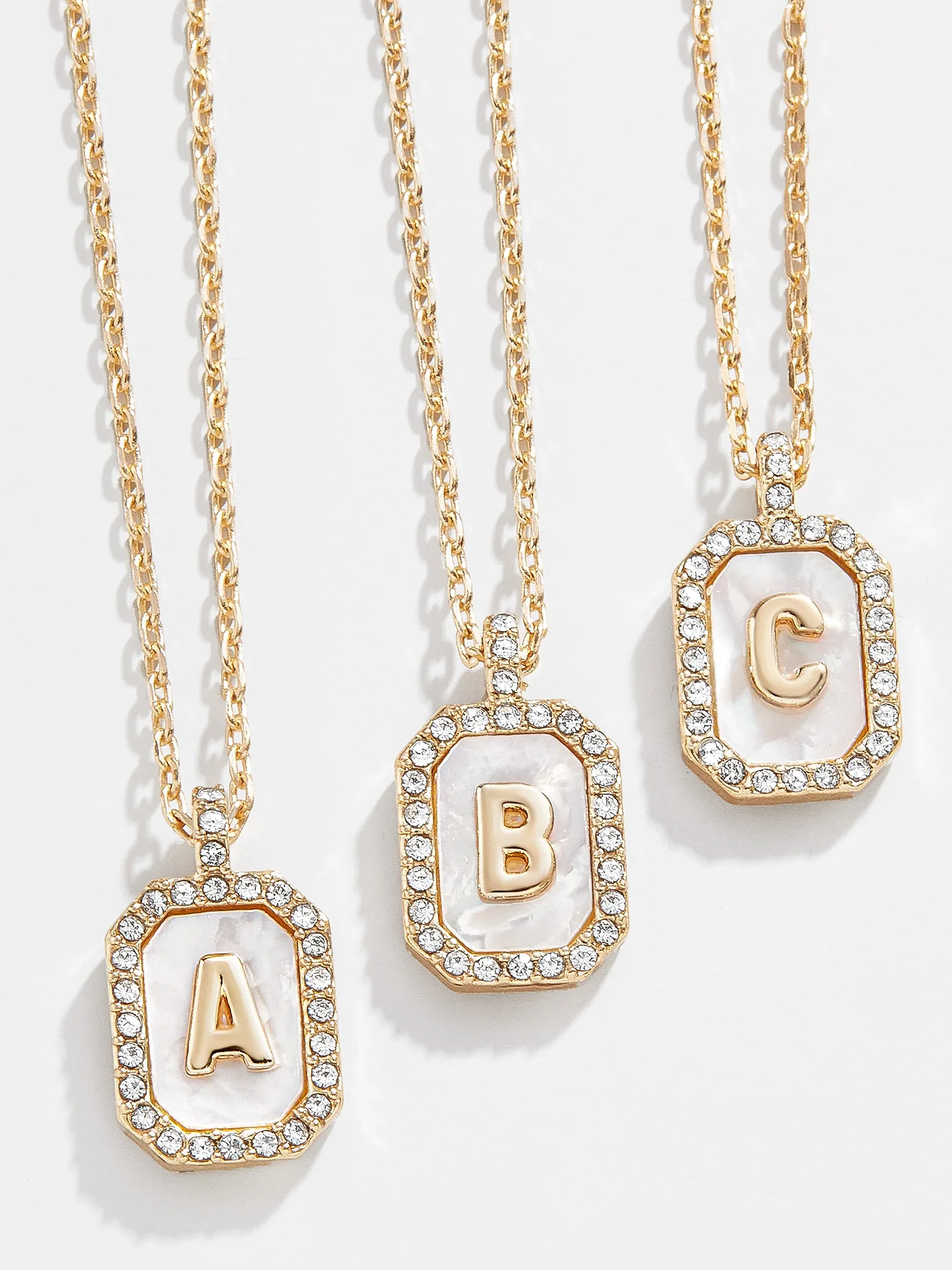 Gold & Mother of Pearl Initial Necklace - Mother Of Pearl sold by BaubleBar
