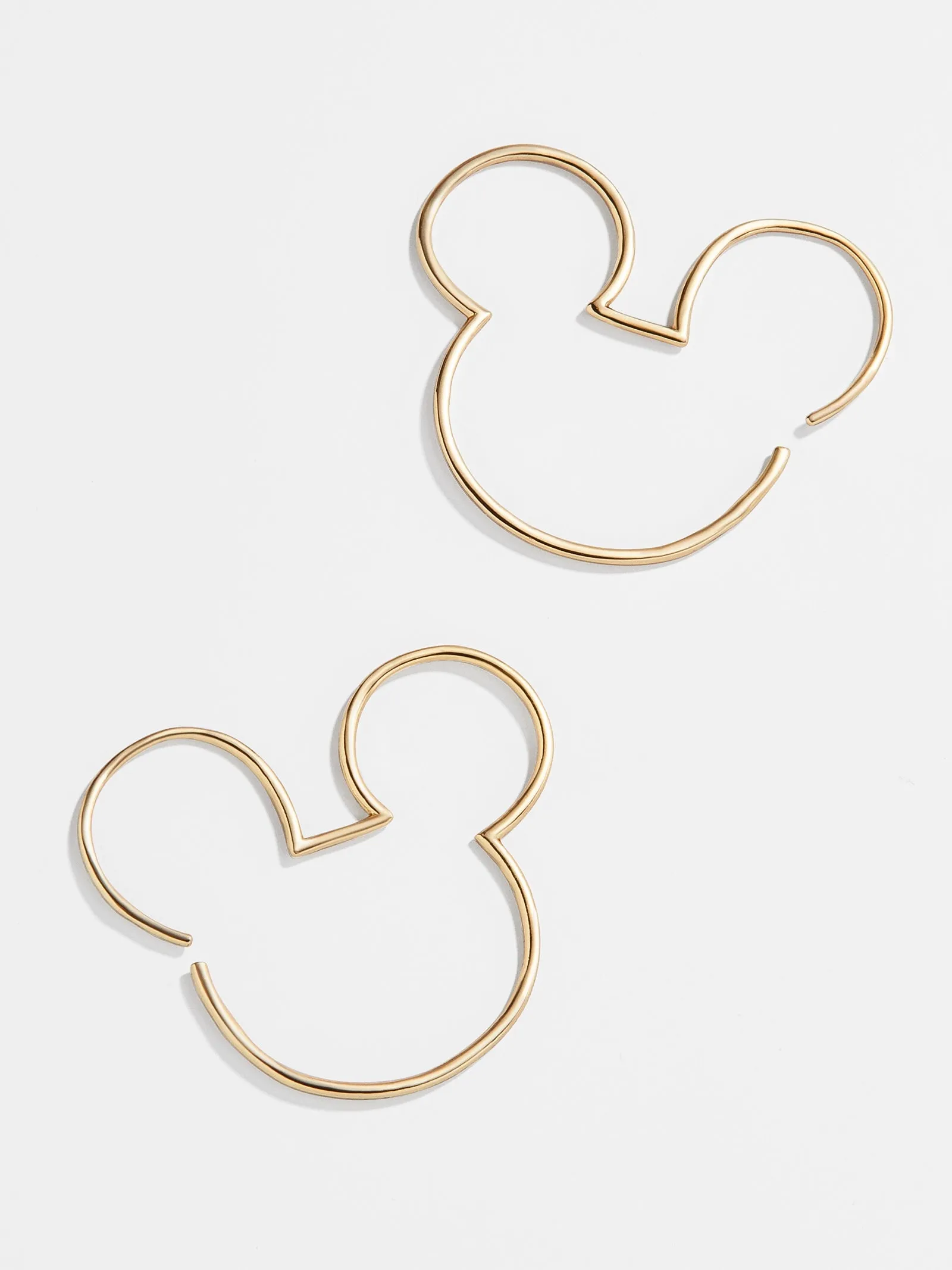 Mickey Mouse disney 18K Gold Sterling Silver Threader Hoop Earrings - Gold sold by BaubleBar