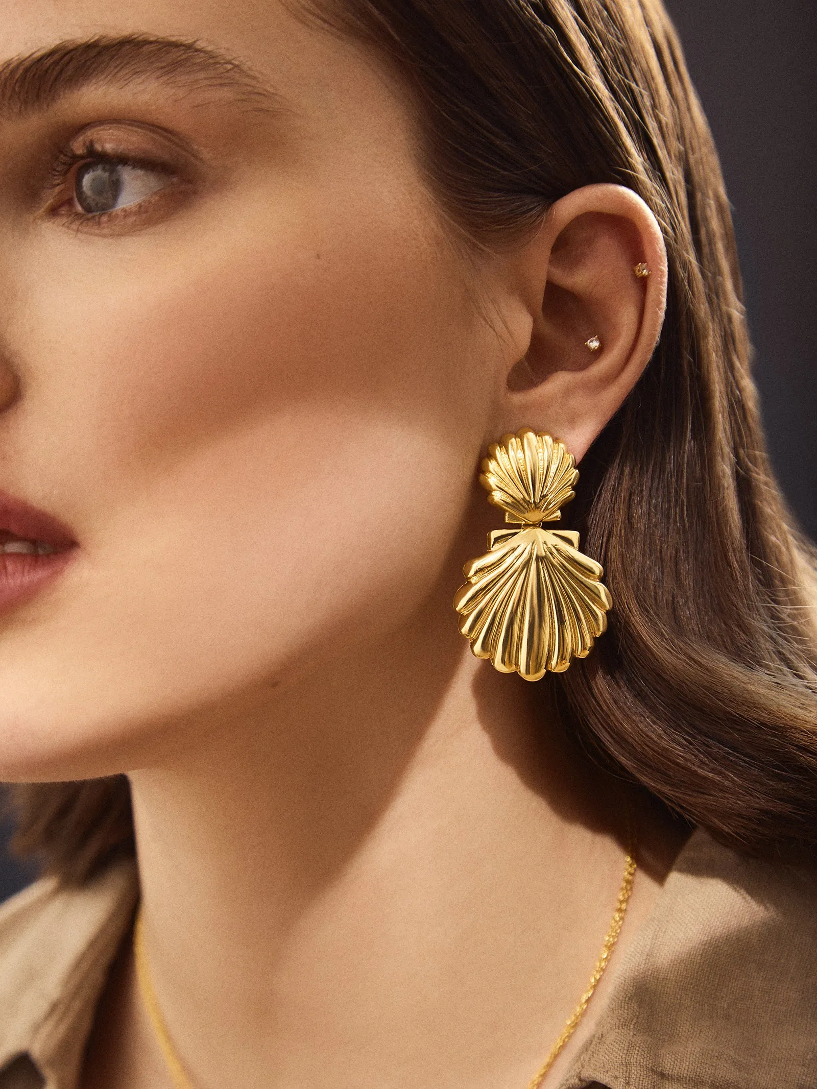 Out of This Shell Earrings - Gold sold by BaubleBar product image thumbnail 2