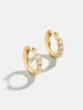 18K Gold Semi-Precious Huggie Earrings - Opal sold by BaubleBar