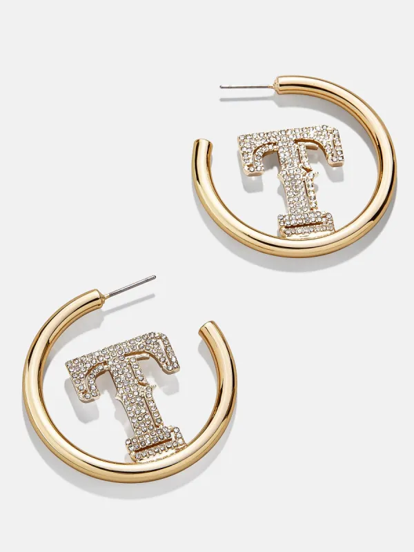 MLB Gold Logo Hoops - Texas Rangers sold by BaubleBar