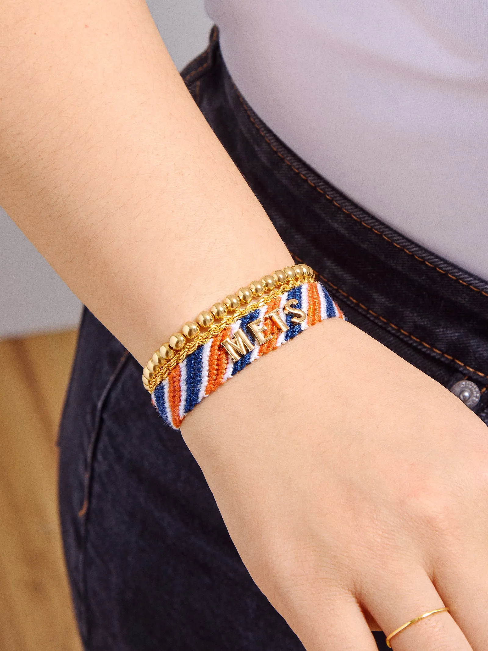 MLB Woven Friendship Bracelet - New York Mets sold by BaubleBar product image thumbnail 2