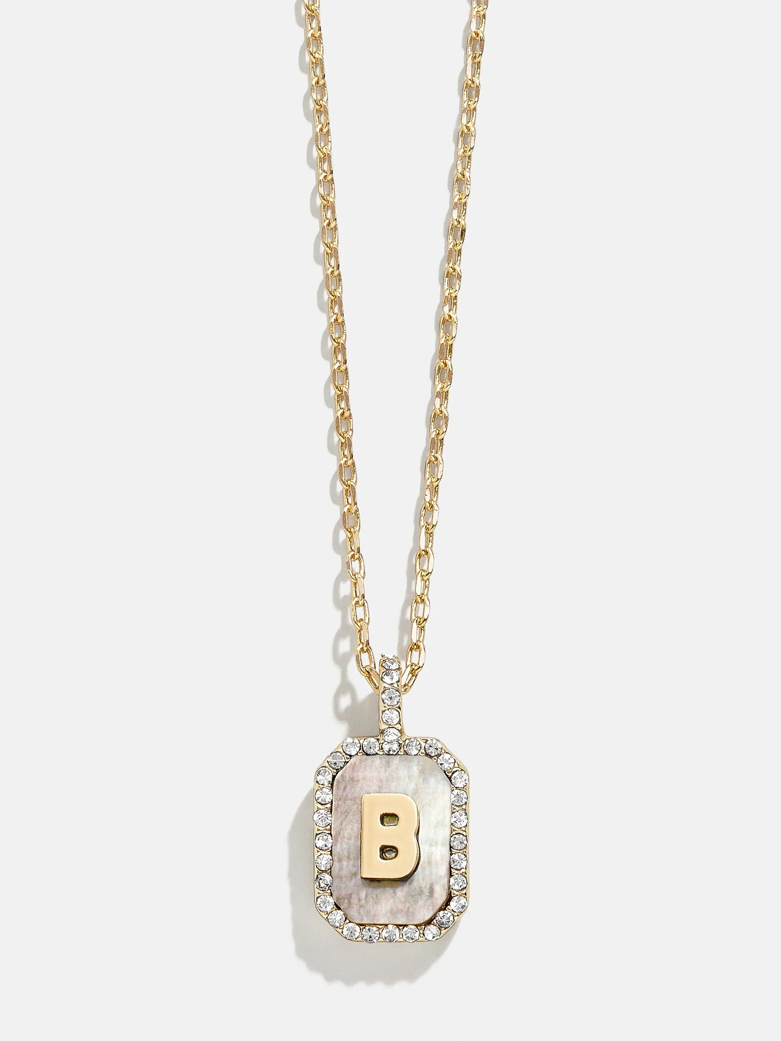 Gold & Mother Of Pearl Initial Necklace - Dark Mother Of Pearl sold by BaubleBar product image thumbnail 4