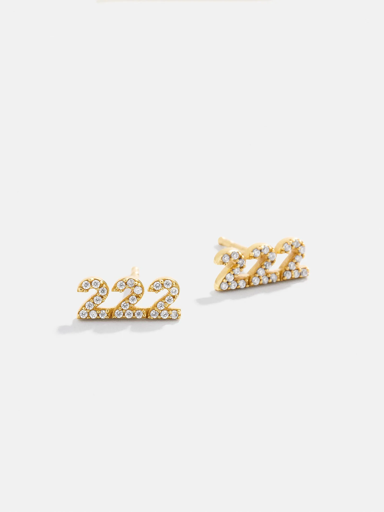 18K Gold Angel Number Earrings - Gold/Pavé sold by BaubleBar product image thumbnail 5