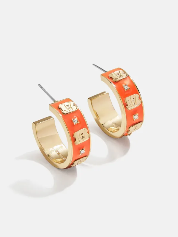 WEAR By Erin Andrews x BaubleBar Cincinnati Bengals Enamel Hoop Earrings - Cincinnati Bengals sold by BaubleBar