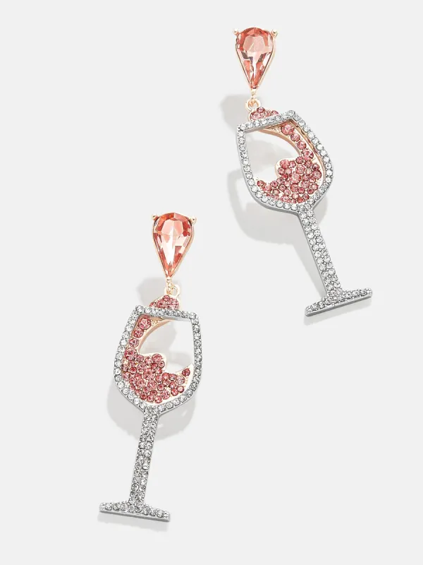 Nothing to Wine About Earrings - Rosé Glass sold by BaubleBar