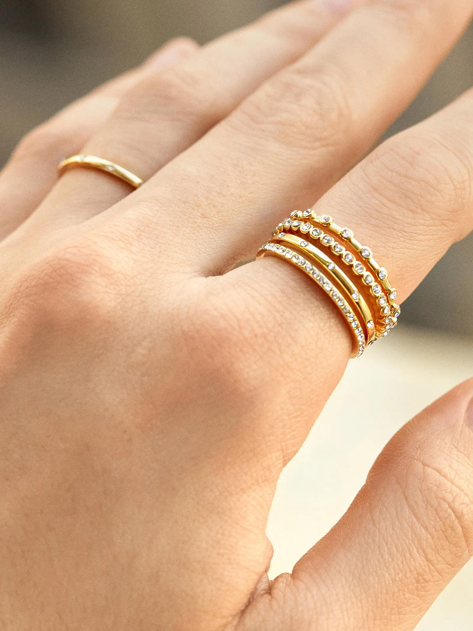 Morgan Ring Set - Gold/Pavé sold by BaubleBar product image thumbnail 2