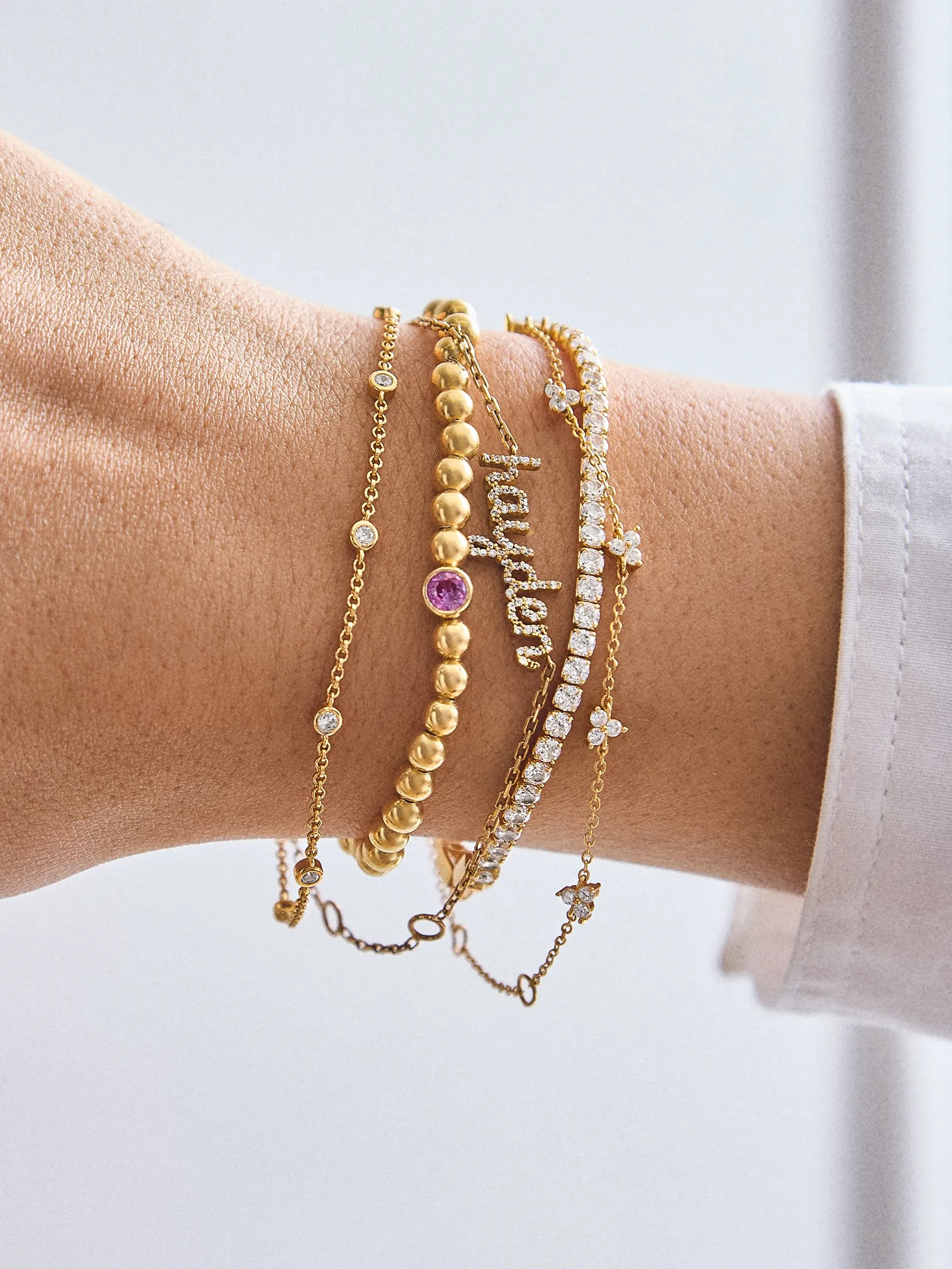 18K Gold Birthstone Pisa Bracelet - Garnet sold by BaubleBar product image thumbnail 2