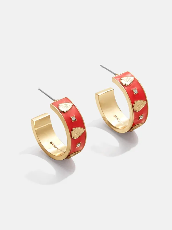 WEAR By Erin Andrews x BaubleBar Kansas City Chiefs Enamel Hoop Earrings - Kansas City Chiefs sold by BaubleBar