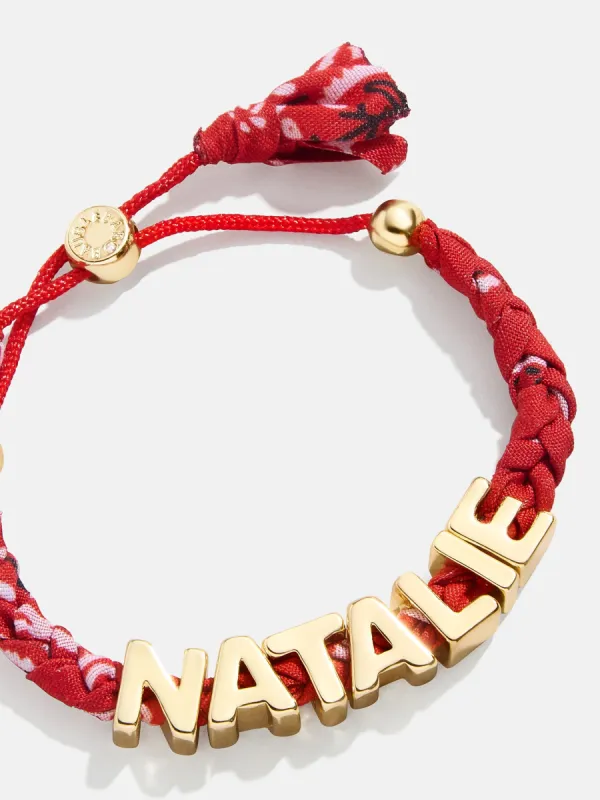 Custom Bandana Nameplate Bracelet - Red sold by BaubleBar