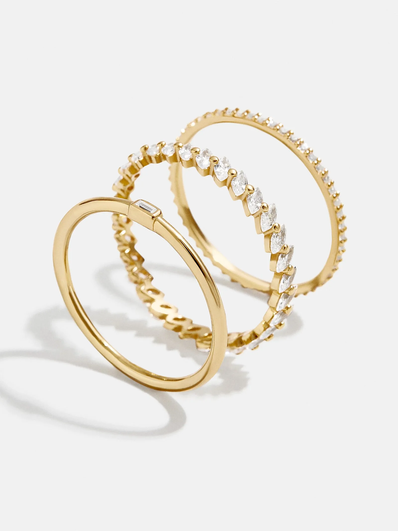 Molly 18K Gold Ring Set - Gold/Pavé sold by BaubleBar product image thumbnail 3