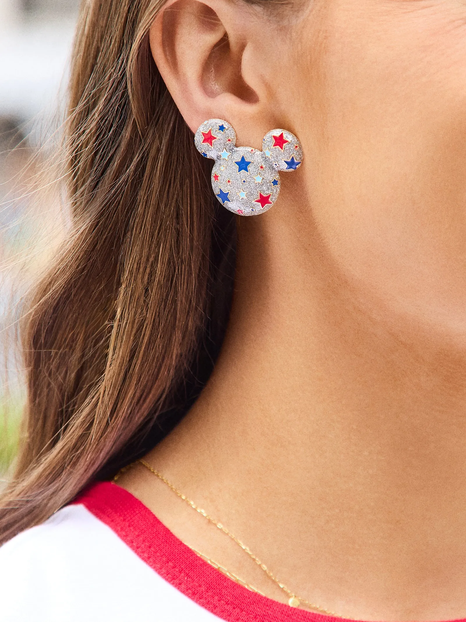 Mickey Mouse Disney Americana Star Earrings - Silver sold by BaubleBar product image thumbnail 2