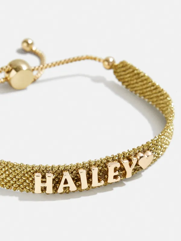 Woven Metallic Custom Friendship Bracelet - Metallic Gold Stripes sold by BaubleBar