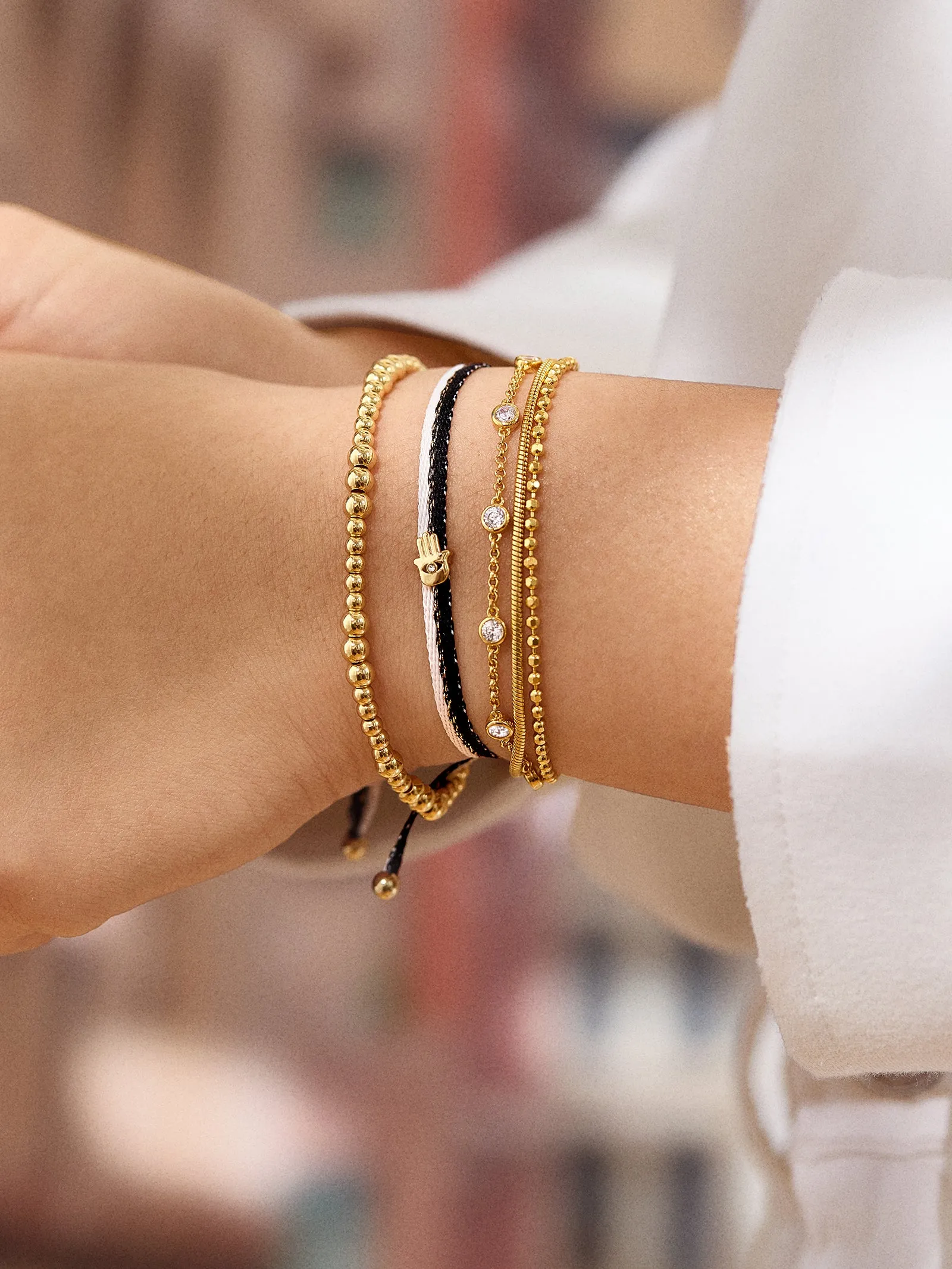 Custom Ribbon Bracelet - Black & White Ribbon sold by BaubleBar product image thumbnail 2