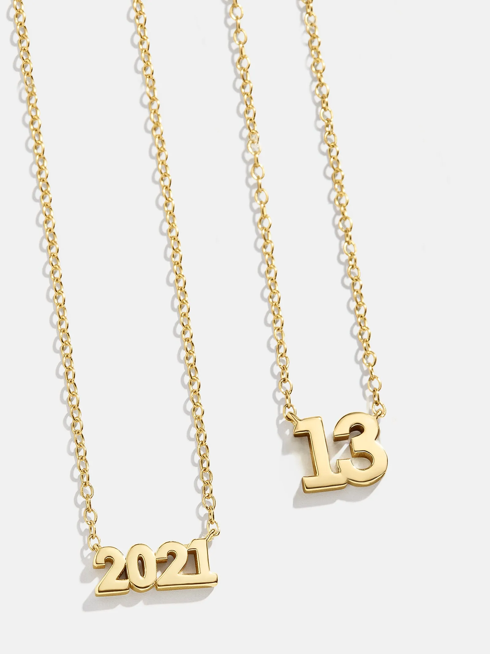 18K Gold Block Font Custom Number Necklace - Block Font Numbers sold by BaubleBar