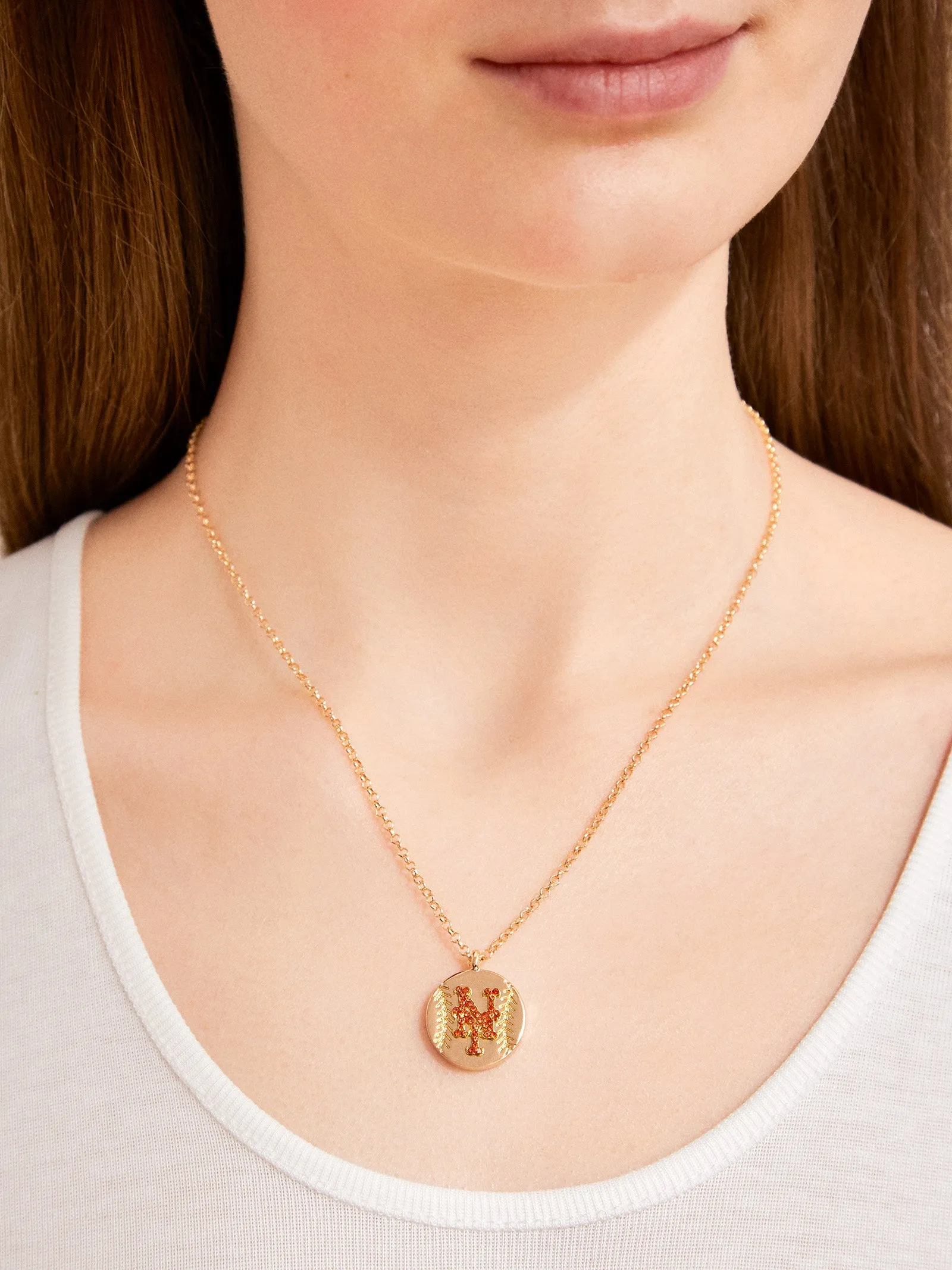 MLB Gold Baseball Charm Necklace - New York Mets sold by BaubleBar product image thumbnail 2