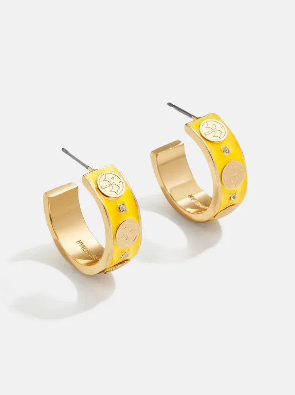 WEAR By Erin Andrews x BaubleBar Pittsburgh Steelers Enamel Hoop Earrings - Pittsburgh Steelers sold by BaubleBar