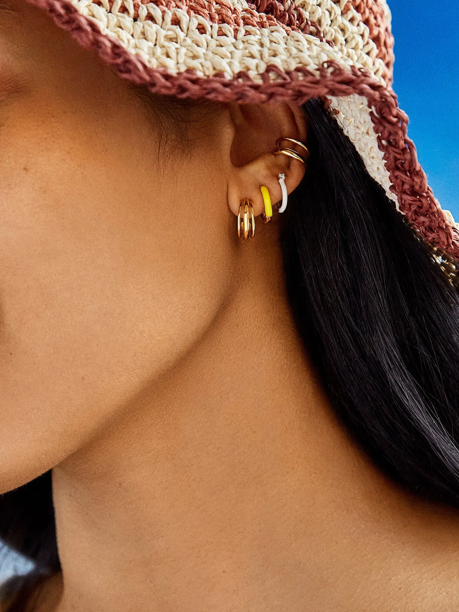 Sage 18K Gold Huggie Earrings sold by BaubleBar product image thumbnail 2