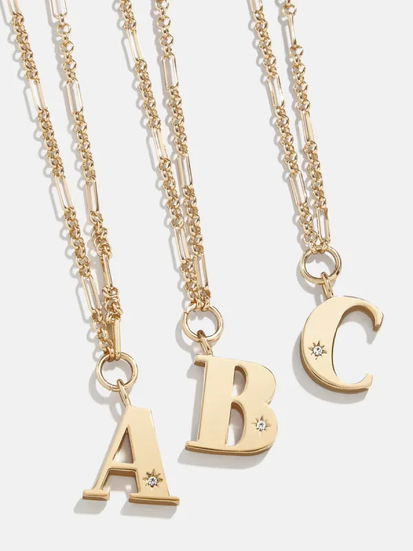 Gold & Crystal Initial Necklace - Gold sold by BaubleBar