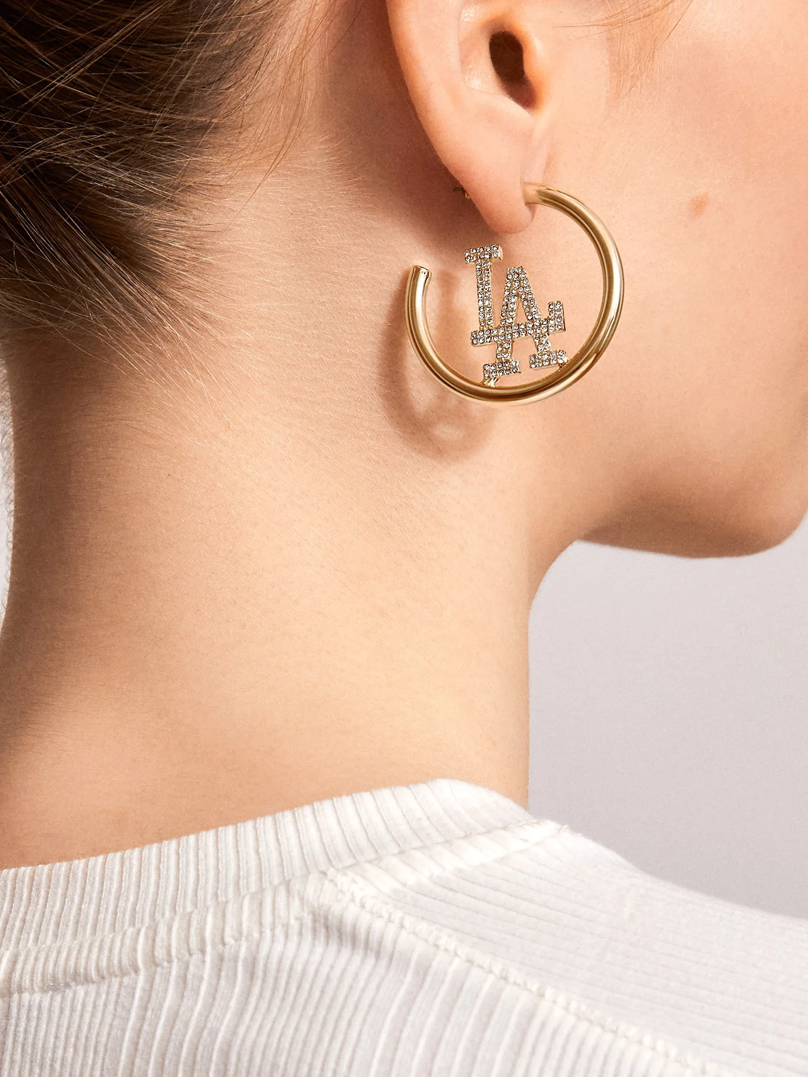MLB Gold Logo Hoops - Los Angeles Dodgers sold by BaubleBar product image thumbnail 2