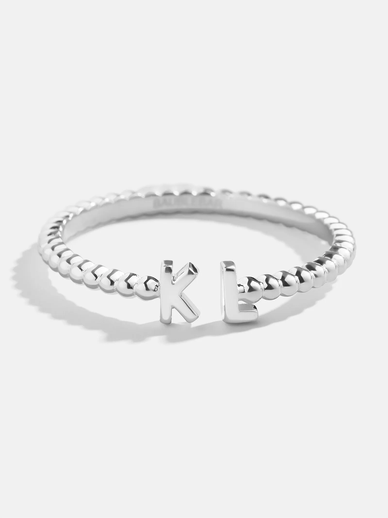 Sterling Silver Custom Initial Ring - Silver sold by BaubleBar product image thumbnail 3