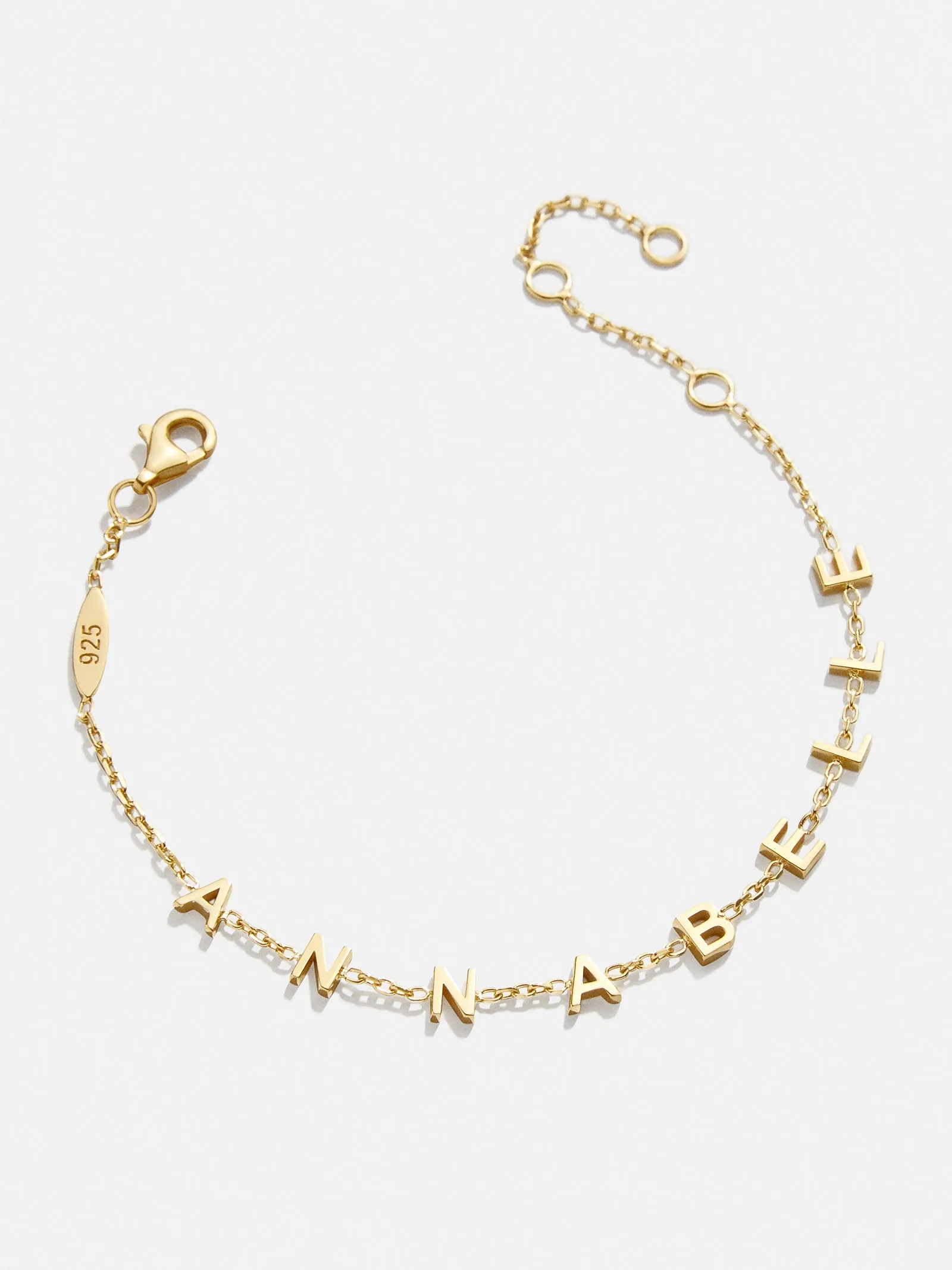 Mini 18K Gold Custom Spaced Letter Name Bracelet - 18K Gold sold by BaubleBar product image thumbnail 3