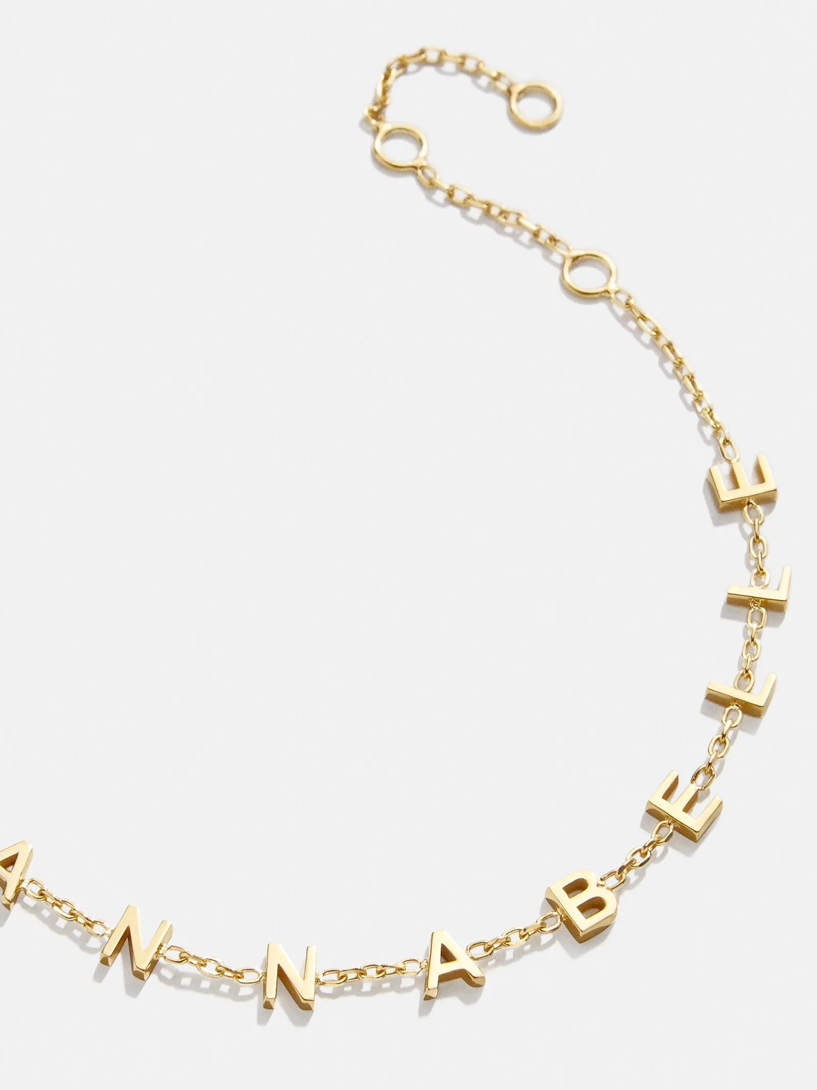 Mini 18K Gold Custom Spaced Letter Name Bracelet - 18K Gold sold by BaubleBar