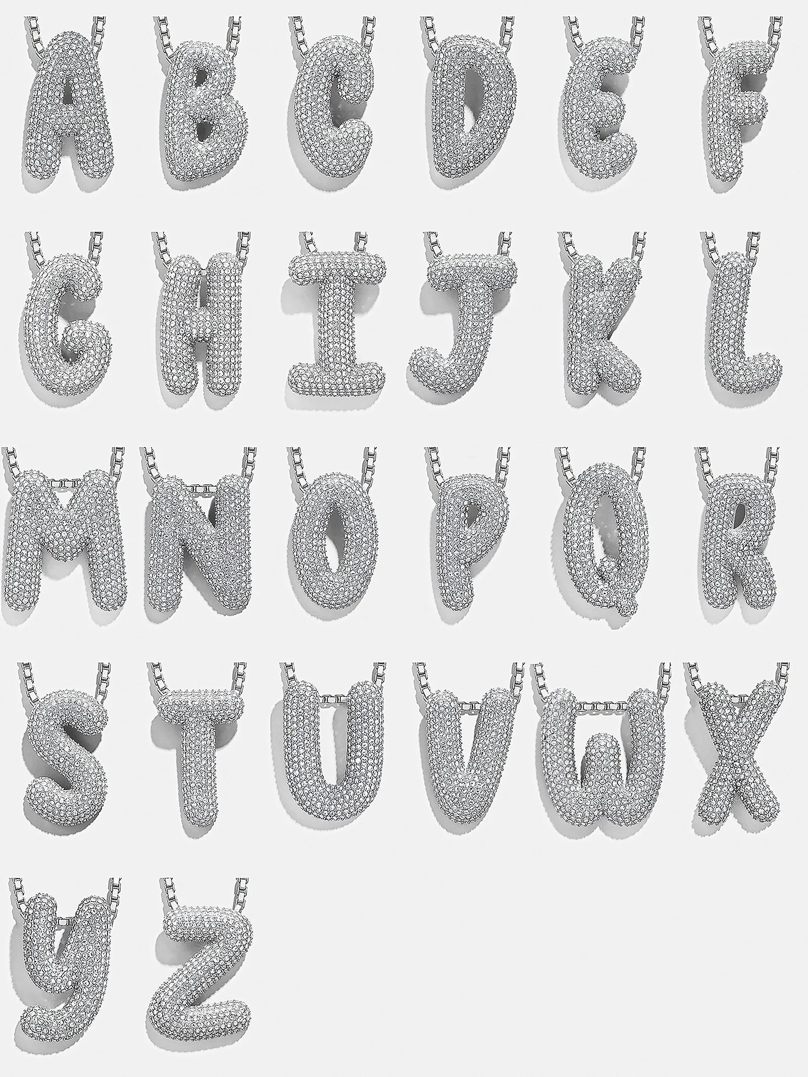 Pavé Bubble Initial Necklace - Pavé/Silver sold by BaubleBar product image thumbnail 3