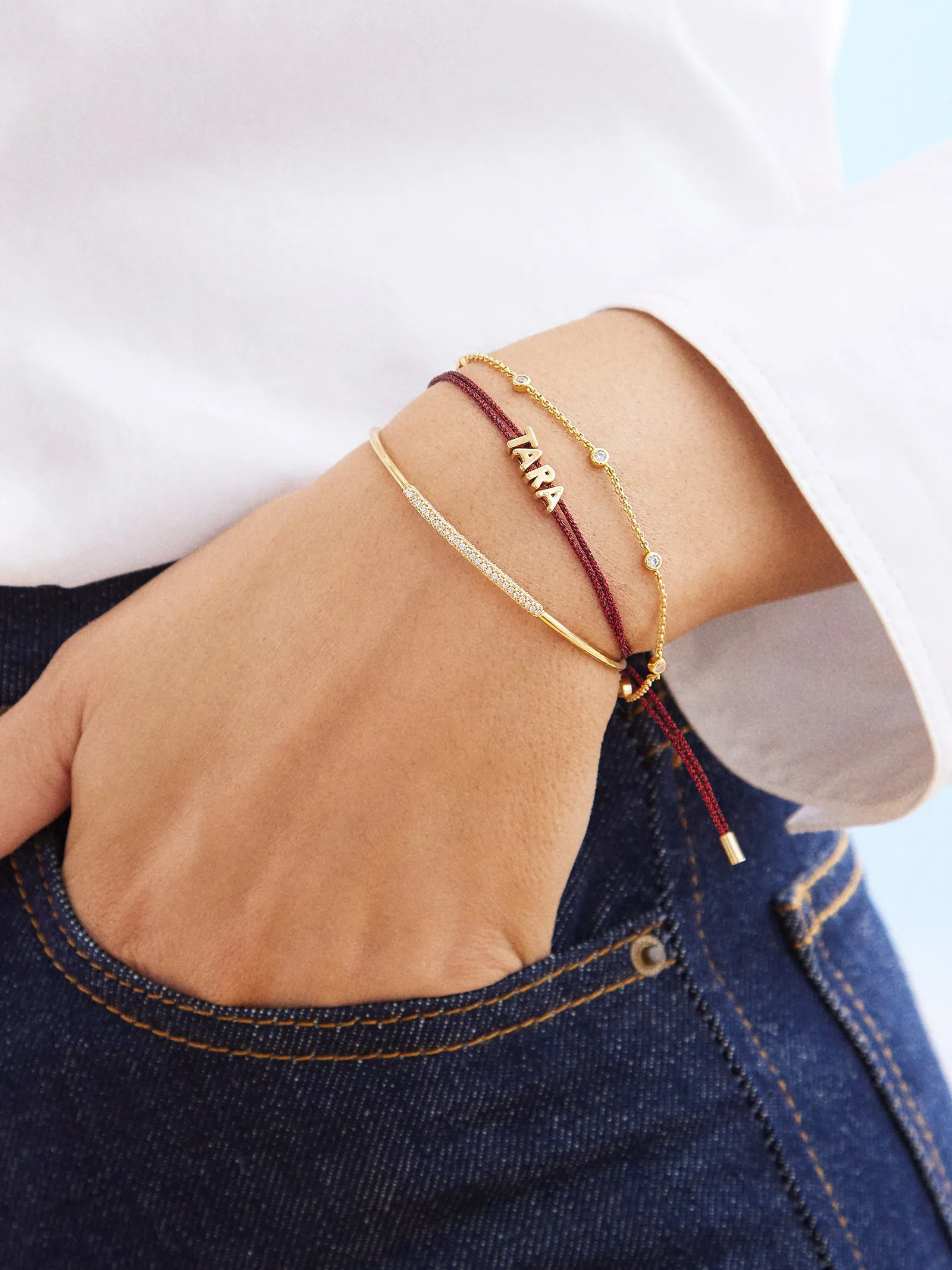 Custom Cord Bracelet - Metallic Red sold by BaubleBar product image thumbnail 2