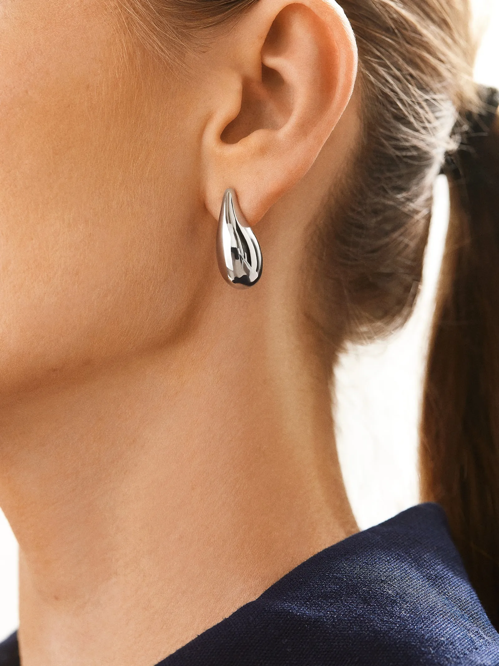 Ella Earrings - Rhodium Plated Silver sold by BaubleBar product image thumbnail 2