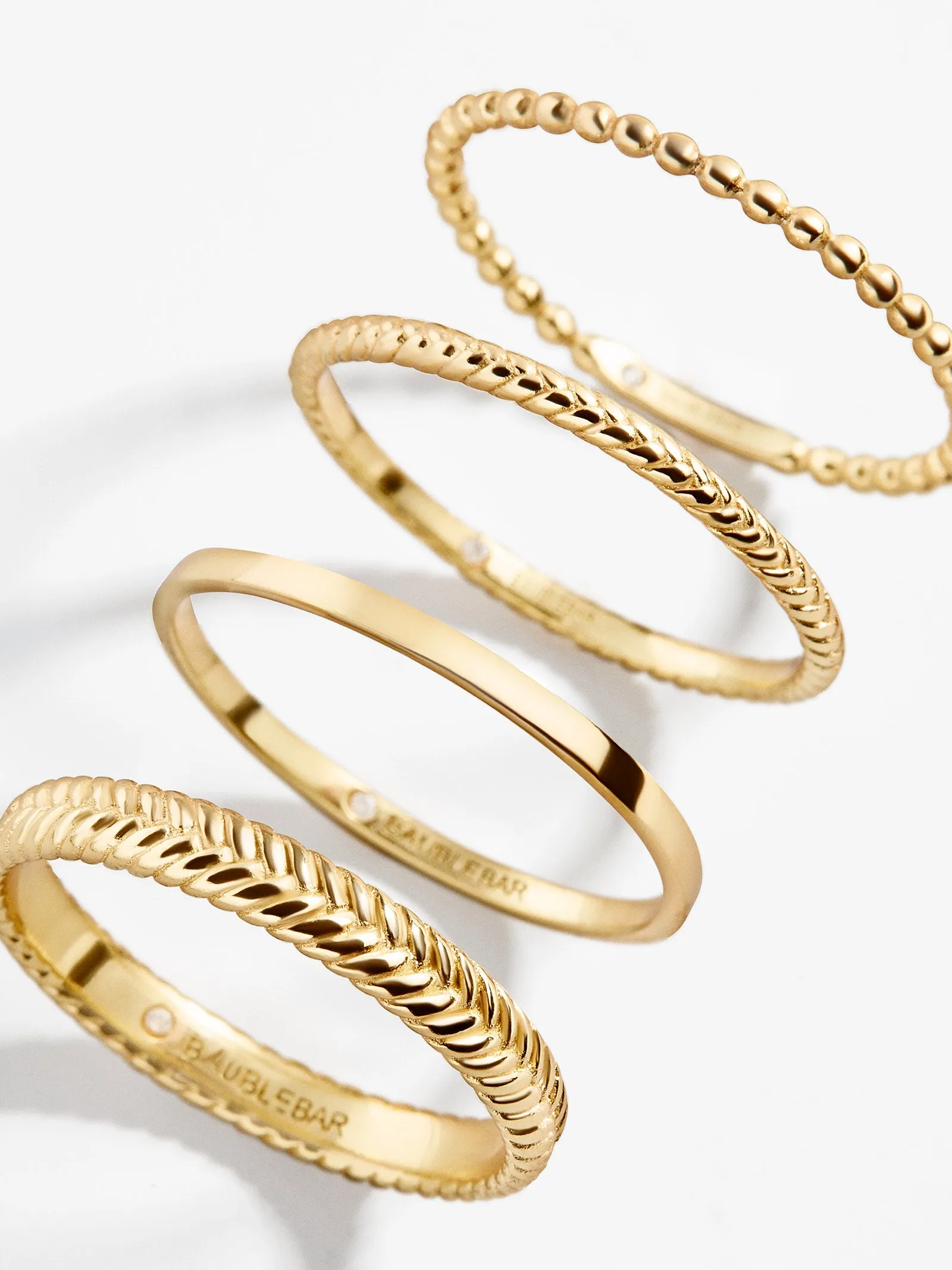 Mamie 18K Gold Ring Set - Gold sold by BaubleBar