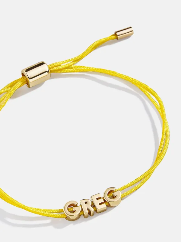 Custom Cord Bracelet - Neon Yellow sold by BaubleBar