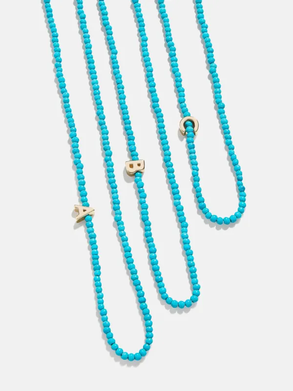 Turquoise Semi-Precious Initial Necklace - Turquoise sold by BaubleBar