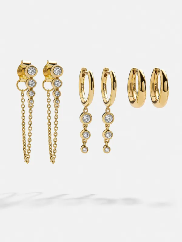 Jenelle 18K Gold Earring Set - Jenelle 18K Gold Earring Set sold by BaubleBar