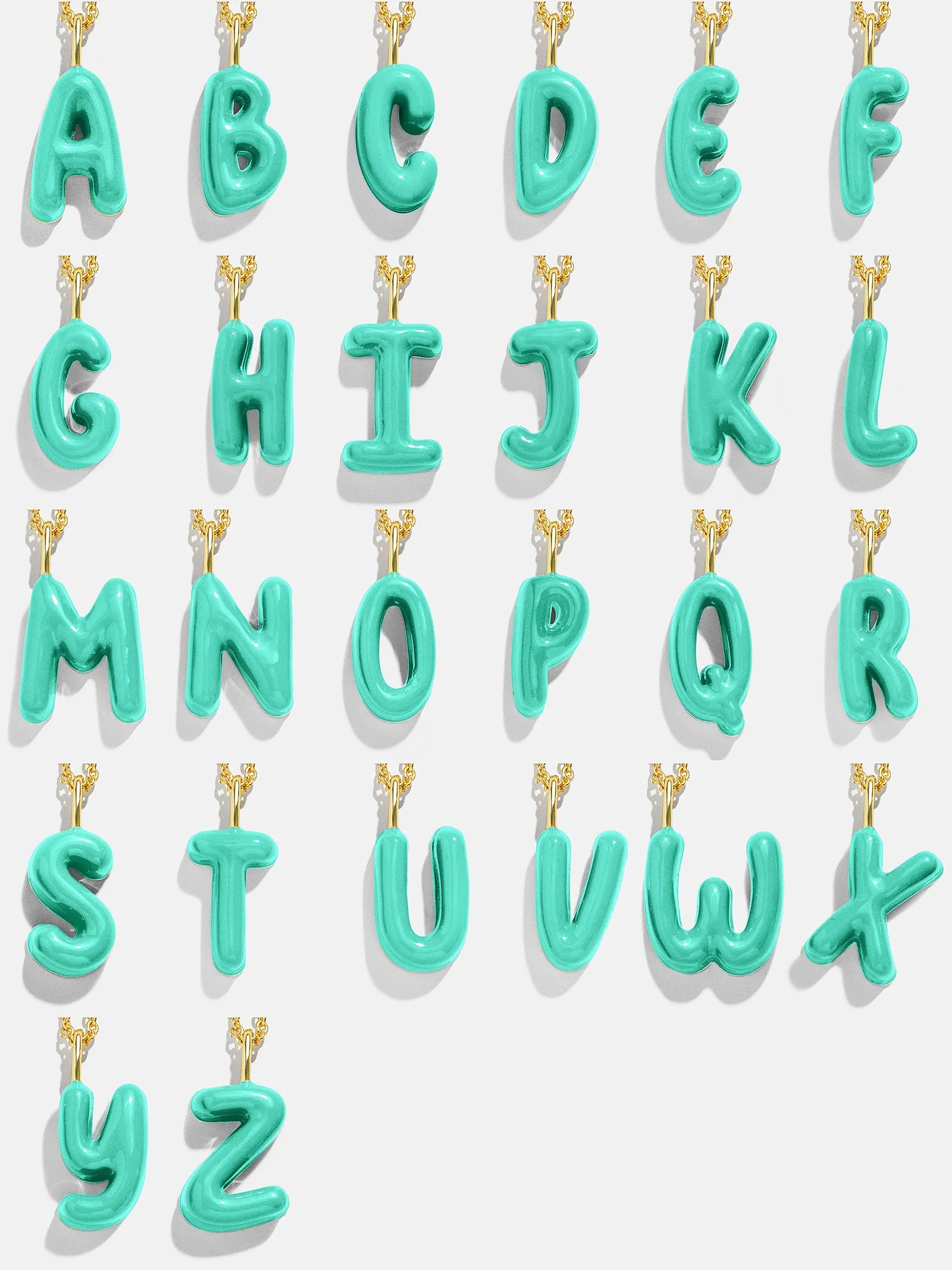 Mini Bubble Initial Enamel Necklace - Turquoise sold by BaubleBar product image thumbnail 4