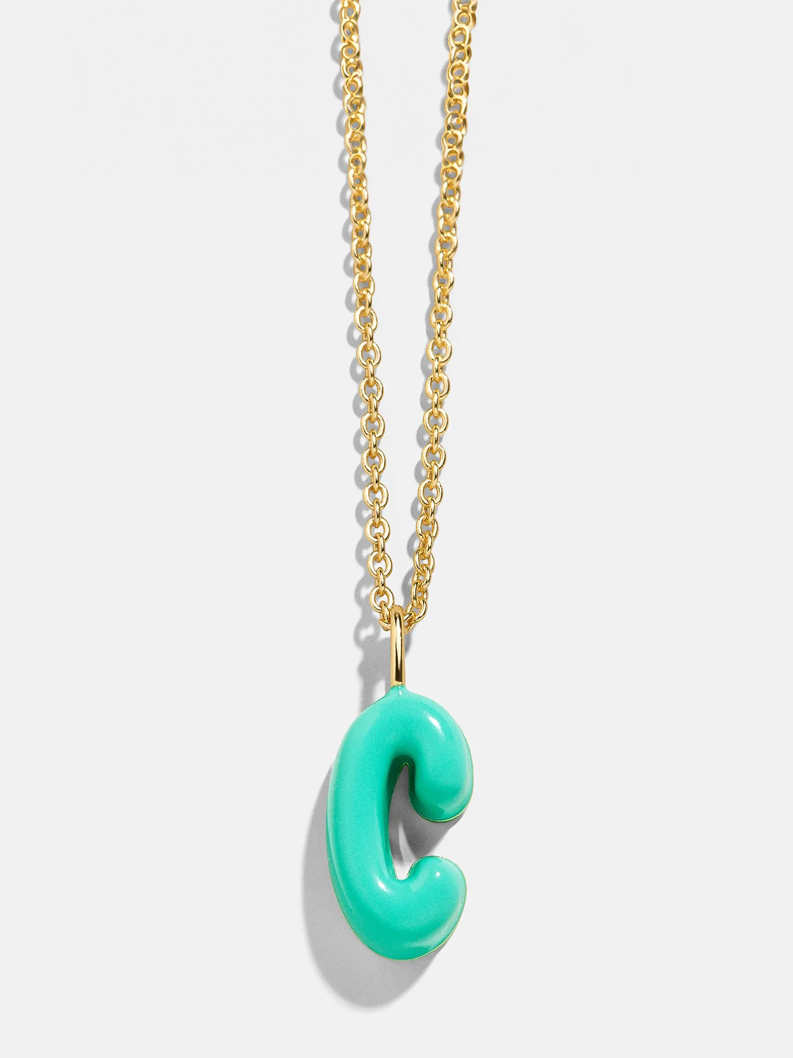 Mini Bubble Initial Enamel Necklace - Turquoise sold by BaubleBar product image thumbnail 3