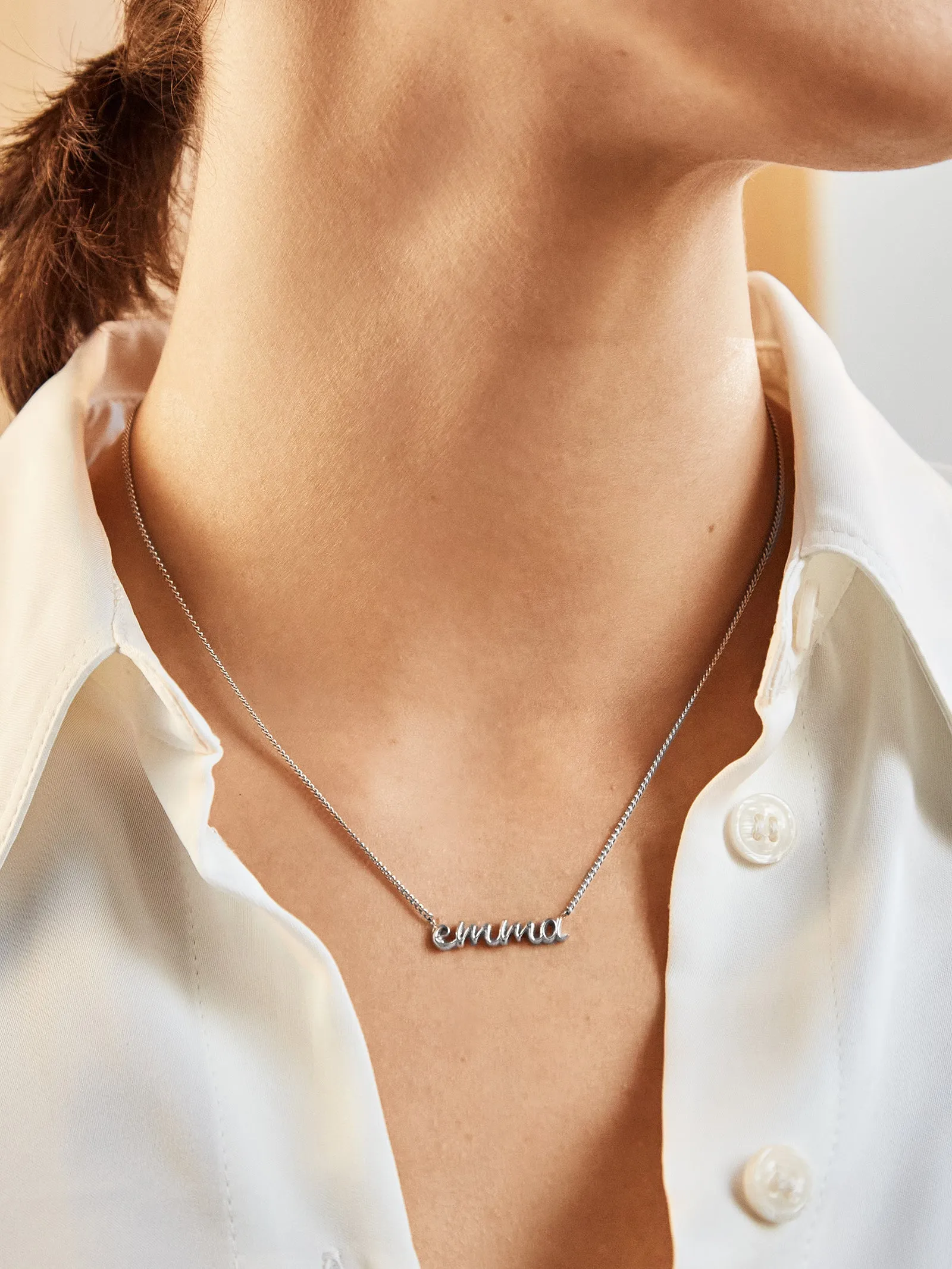 Curb Chain Custom Nameplate Necklace - Silver sold by BaubleBar product image thumbnail 2