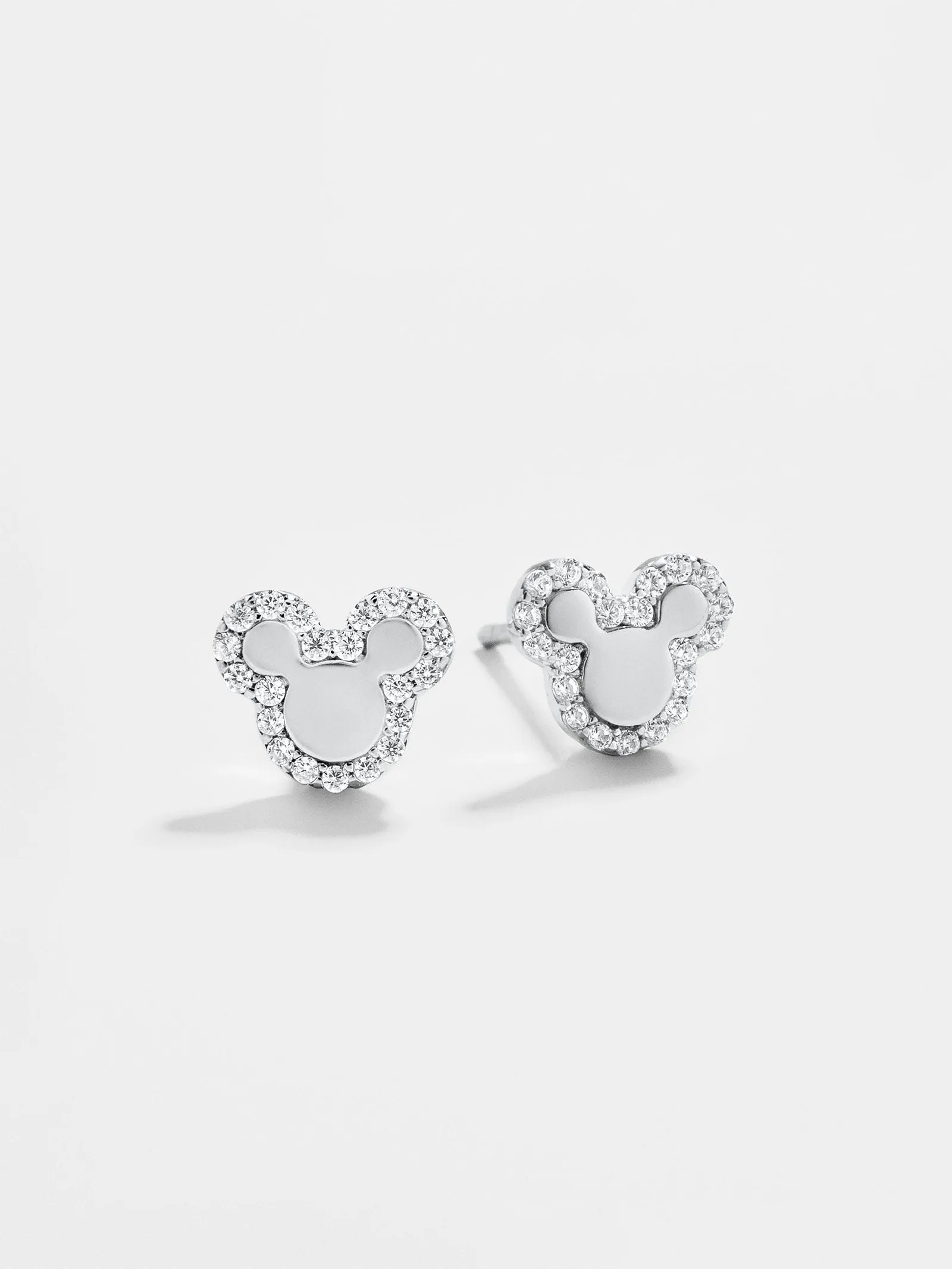 Mickey Mouse Disney Sterling Silver Earrings - Silver/Pavé sold by BaubleBar