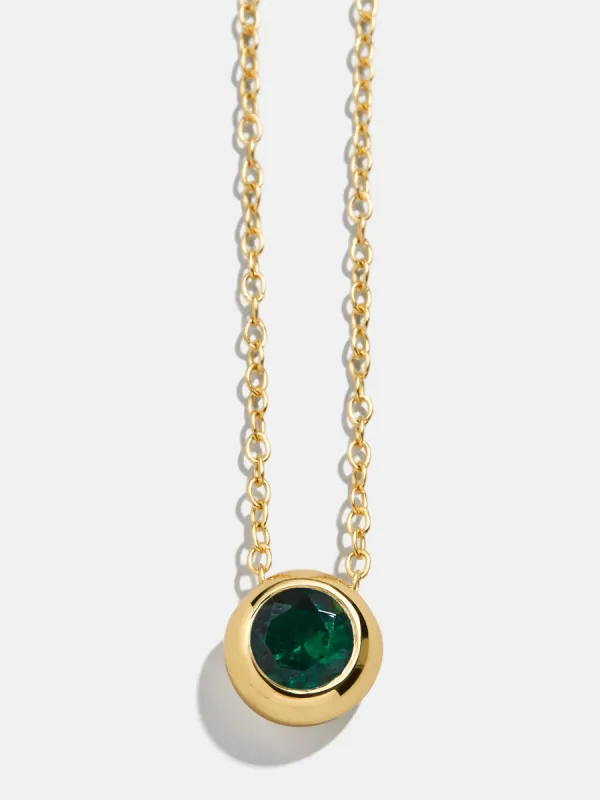 18K Gold Birthstone Pendant Necklace - Emerald sold by BaubleBar