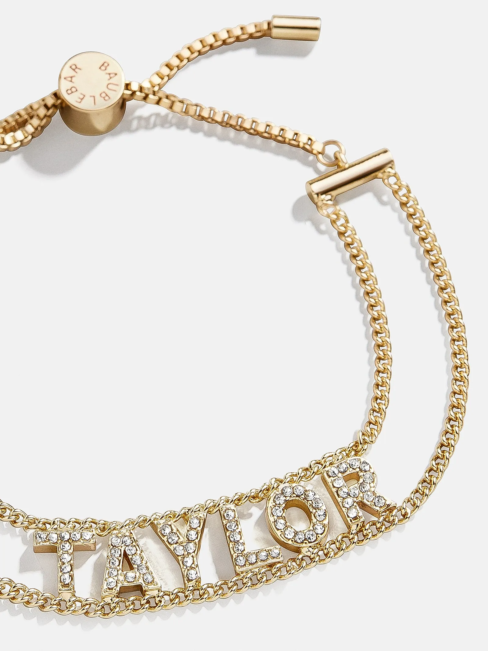 Custom Pavé Nameplate Bracelet - Gold/Pavé sold by BaubleBar